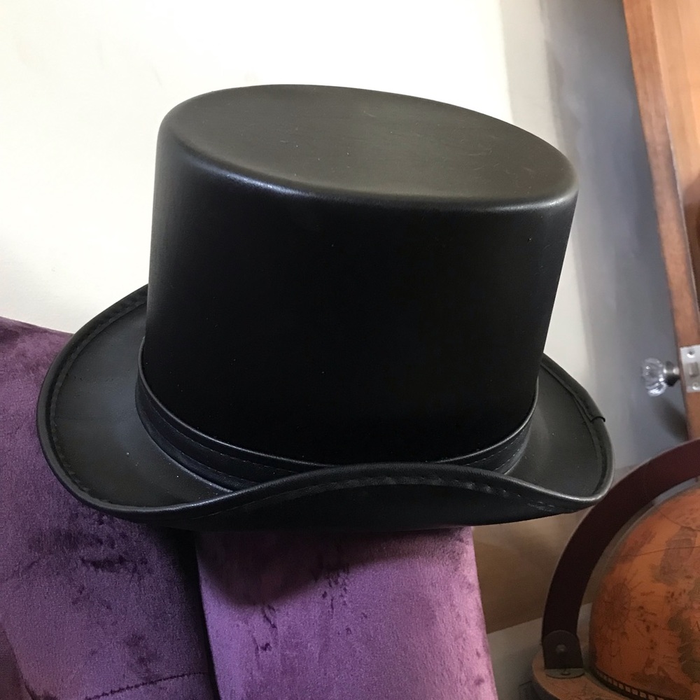 vegan leather top hat